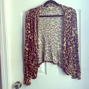 Zenana Outfitters Leopard Print Open Cardigan